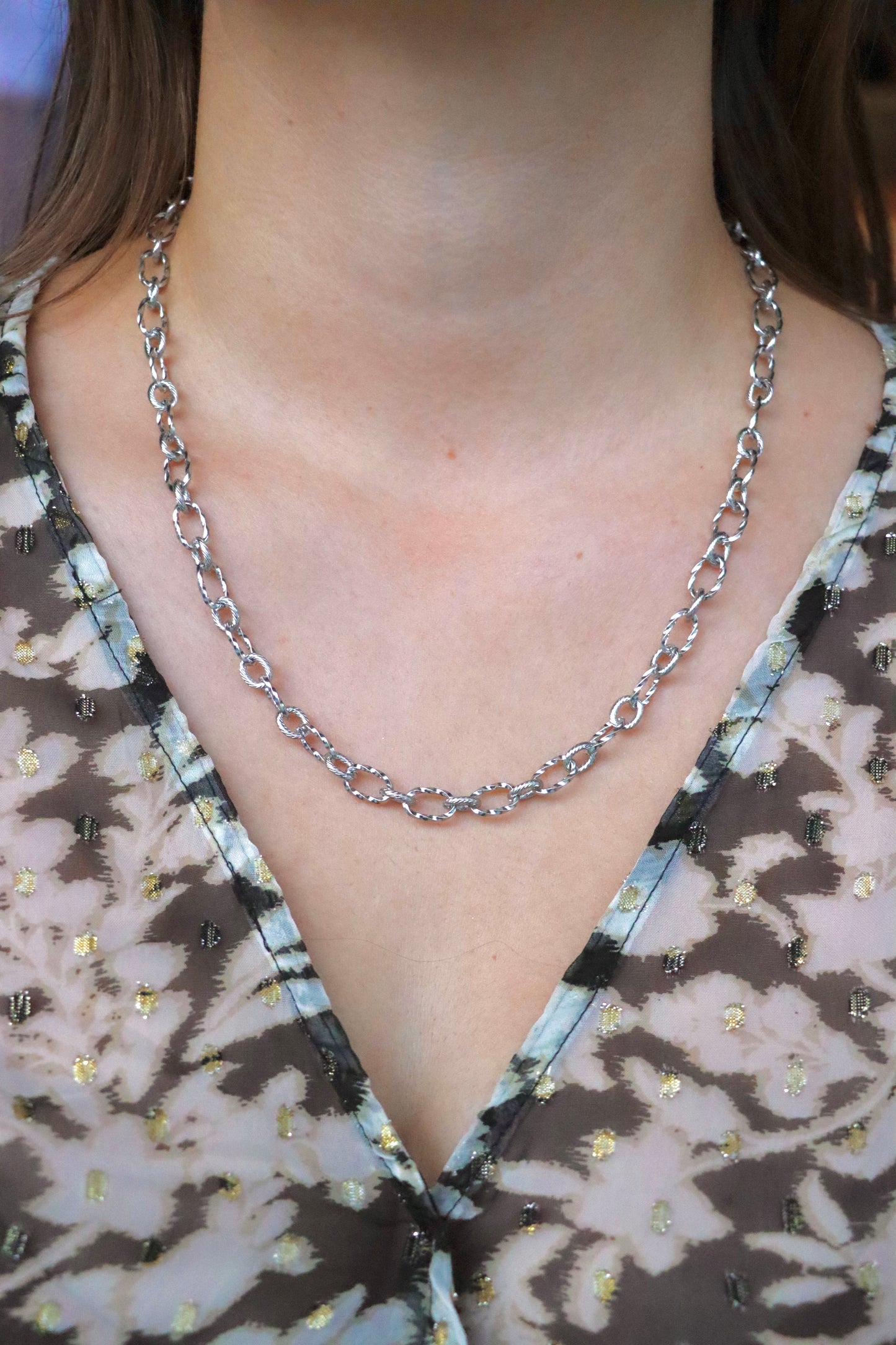 Claudine - chaine personnalisable argenté