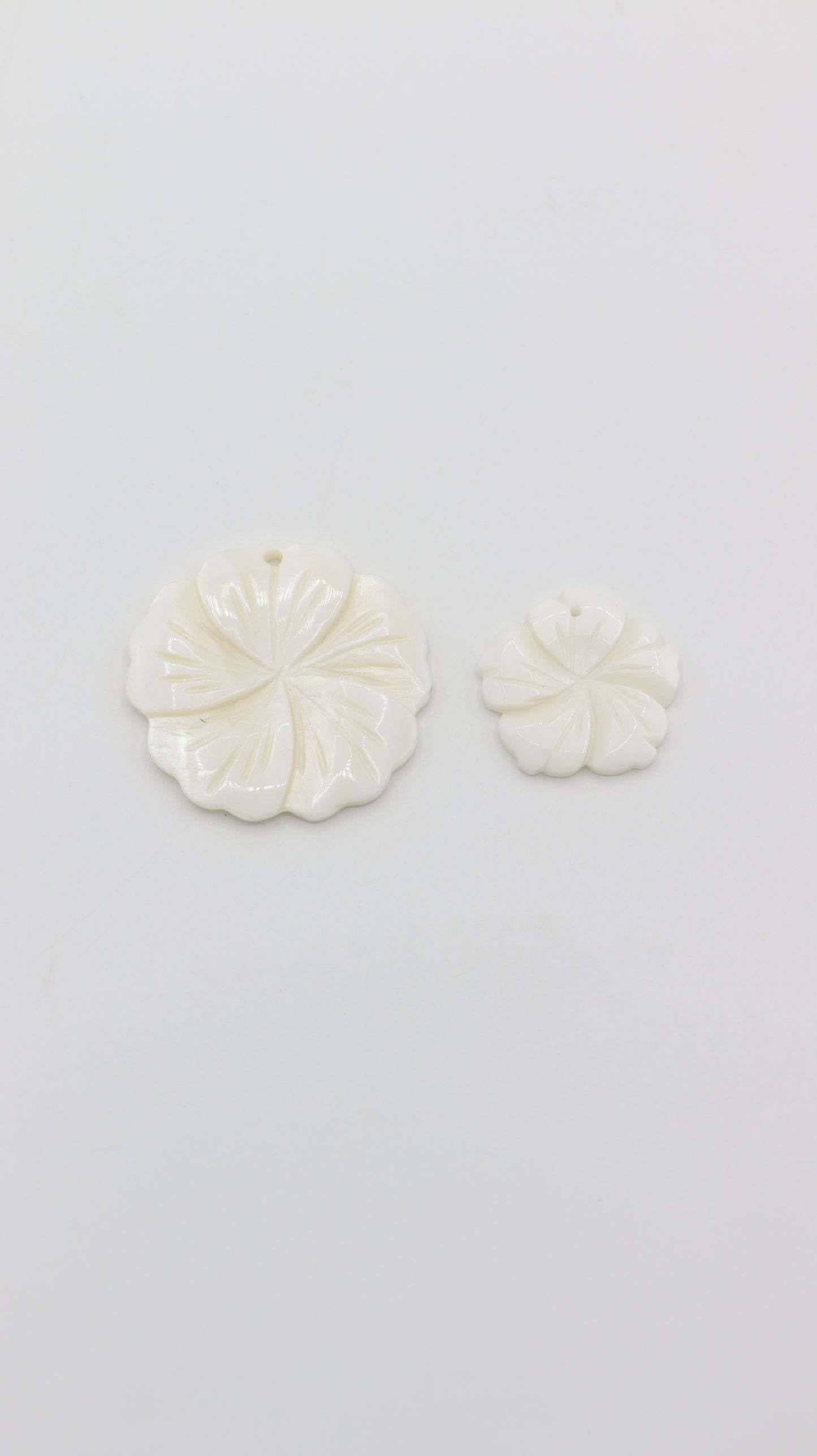 Pendentifs/Charms Fleurs Blanches Coquillage/Nacre