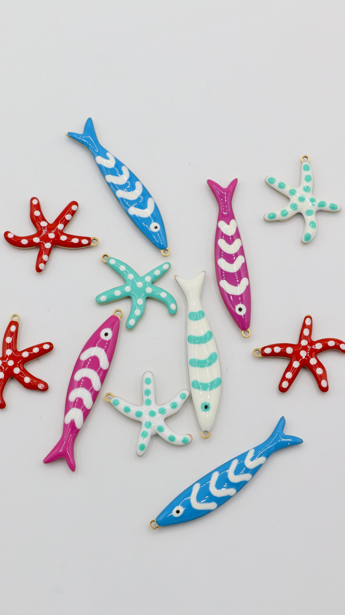 Charms Etoiles de mer et Poissons colorés