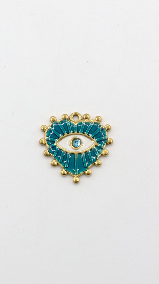 Charms Cœur + œil de Protection