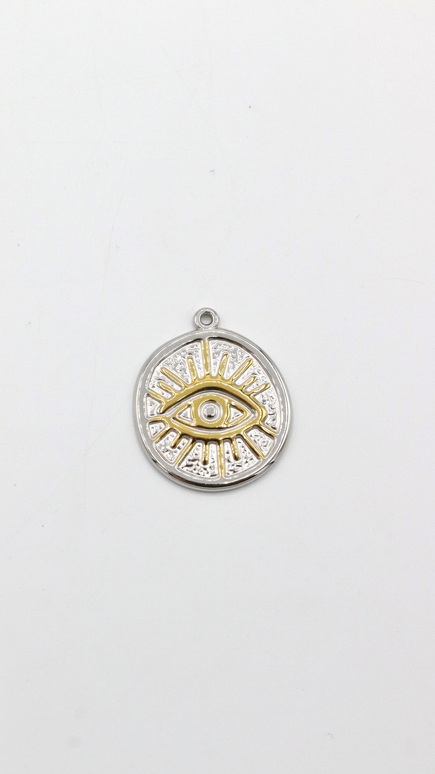 Pendentif Œil de Protection doré et argenté