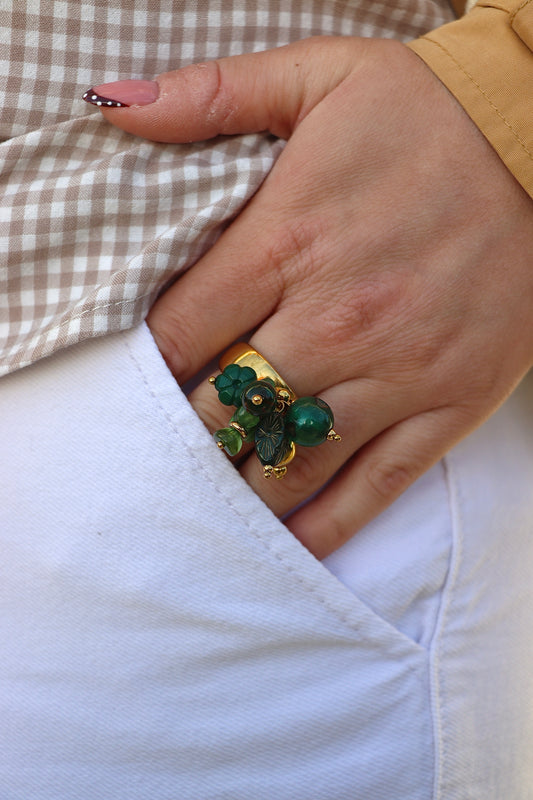 Théa - breloques vertes