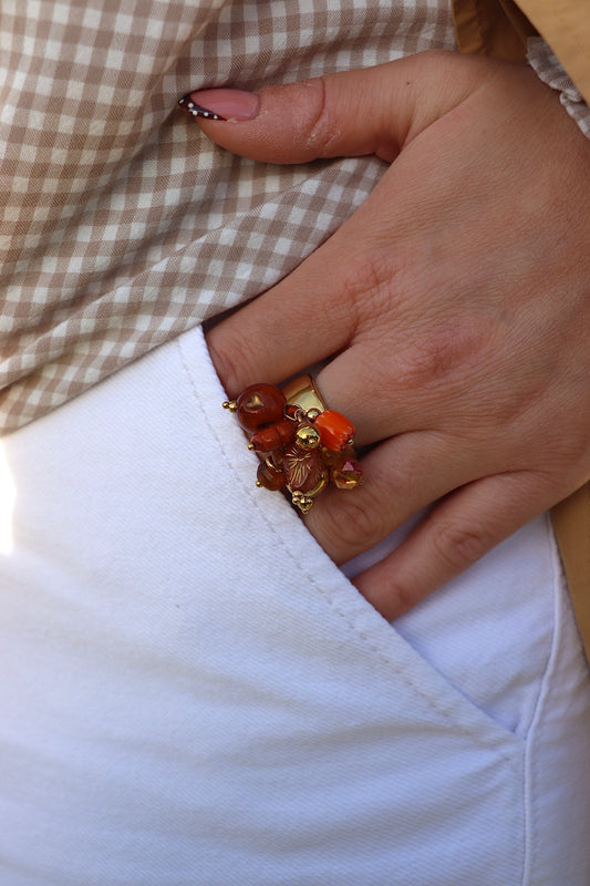 Théa - breloques rouges/orangées