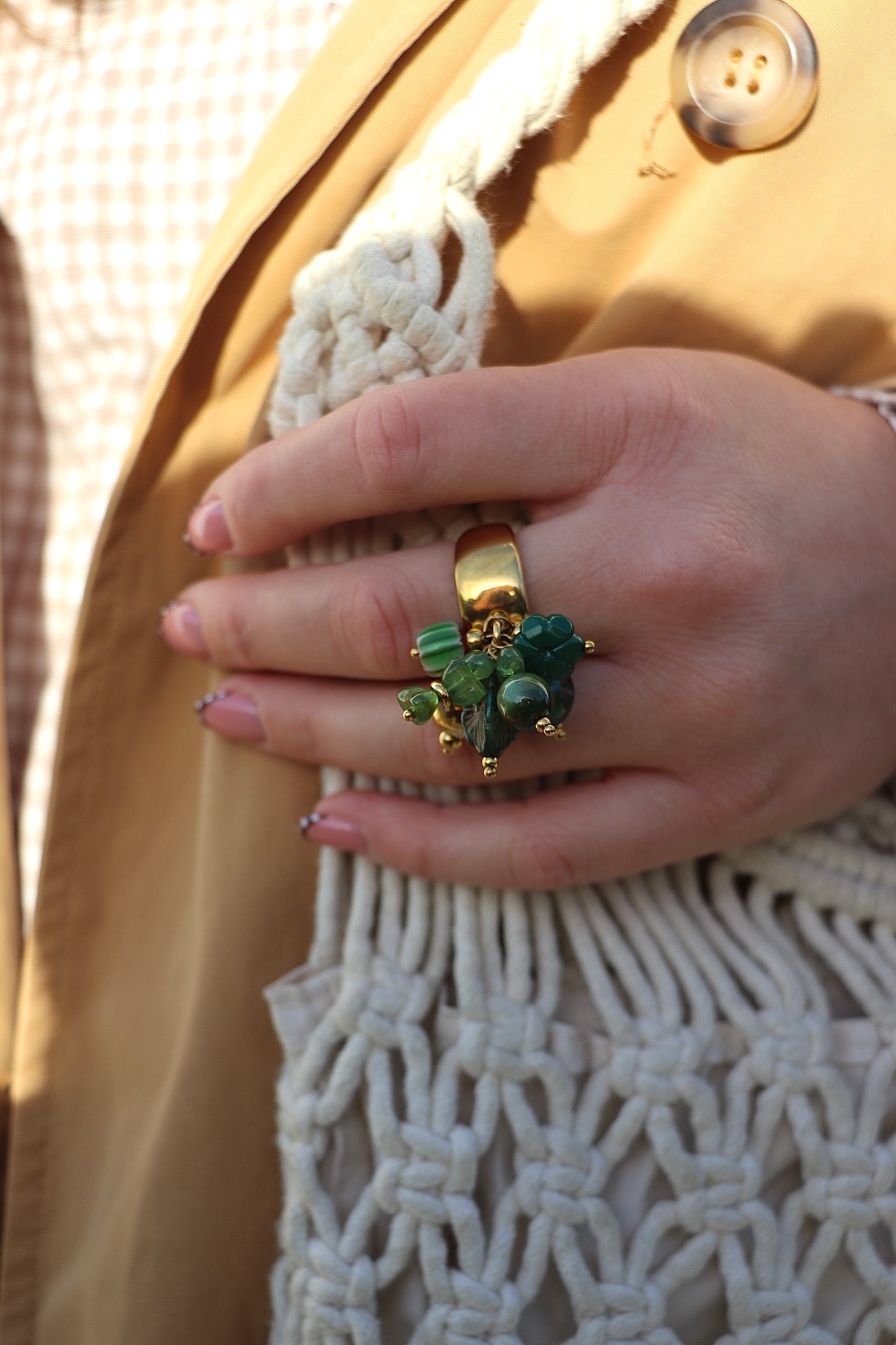 Théa - breloques vertes