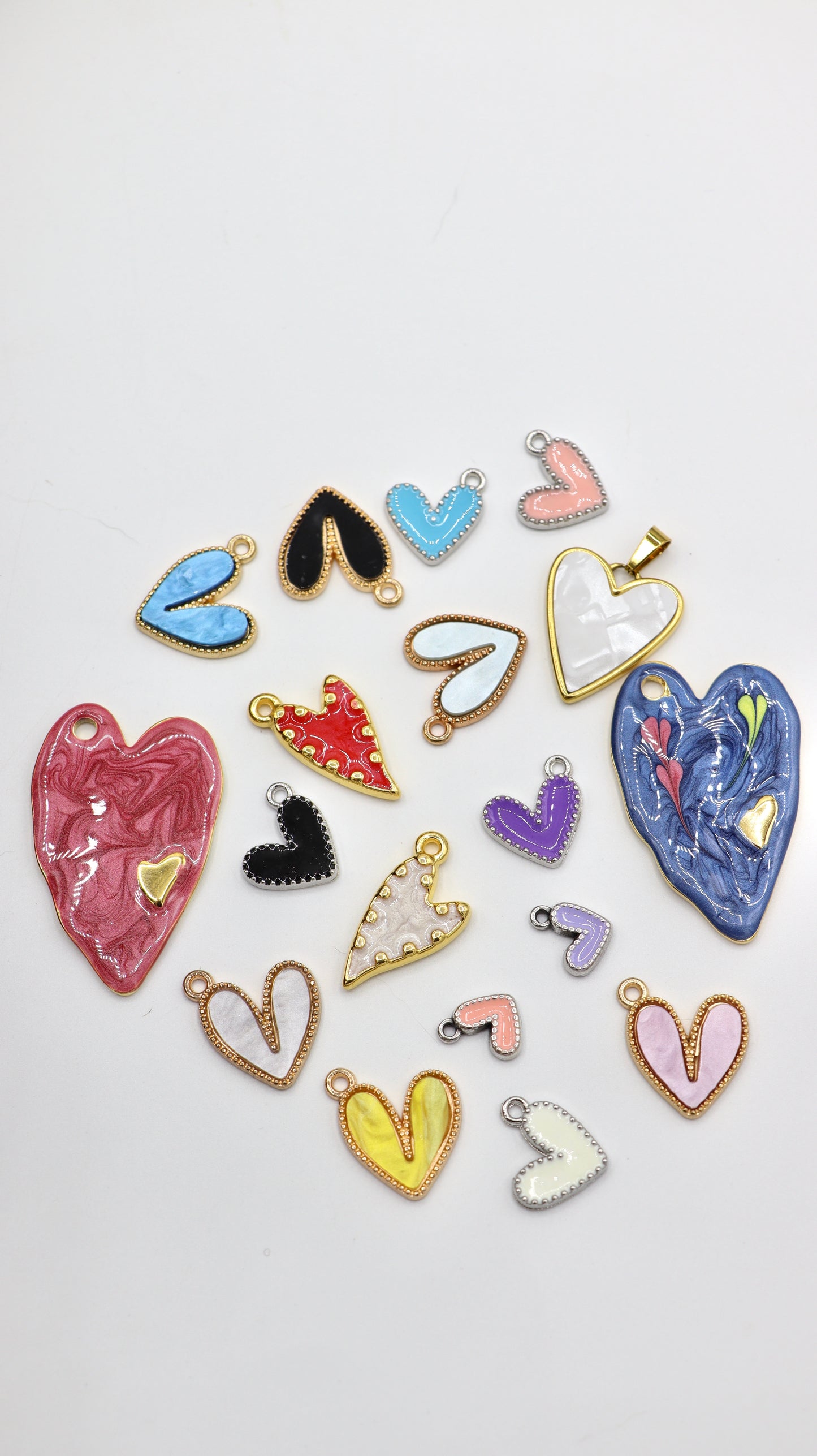 Charms / Pendentifs Cœurs Colorés